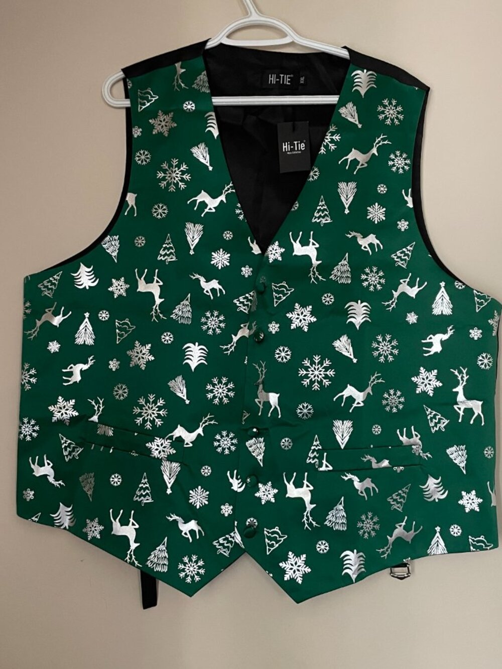 Green Reindeer & Snowflake Vest